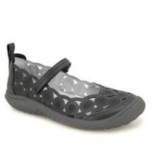 JBU by Jambu Womens Anne Flats Laser Cut Vegan Leather Black Shimmer Size 7M $79